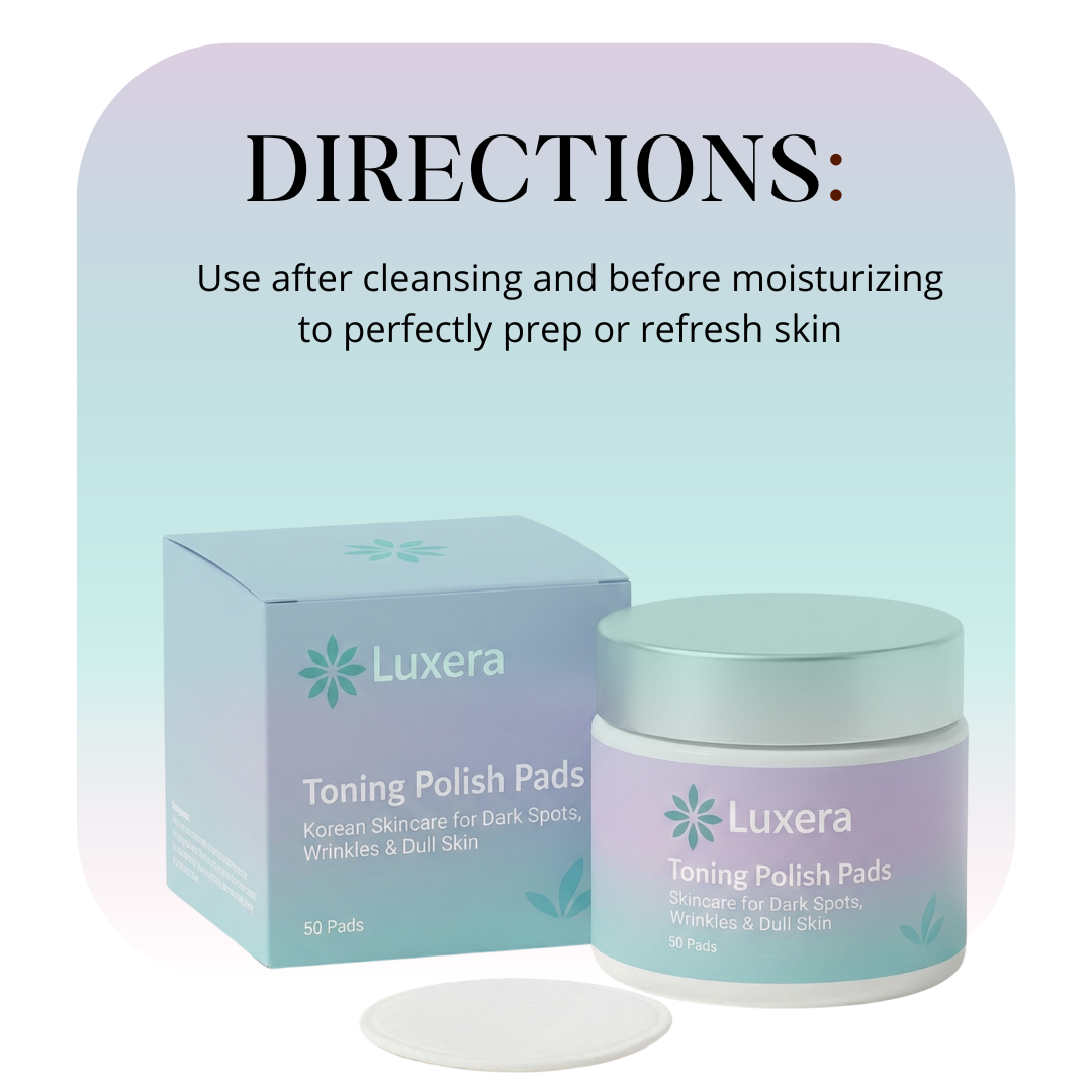 Luxera Toning Polish Pads – Korean Skincare for Dark Spots, Wrinkles & Dull Skin