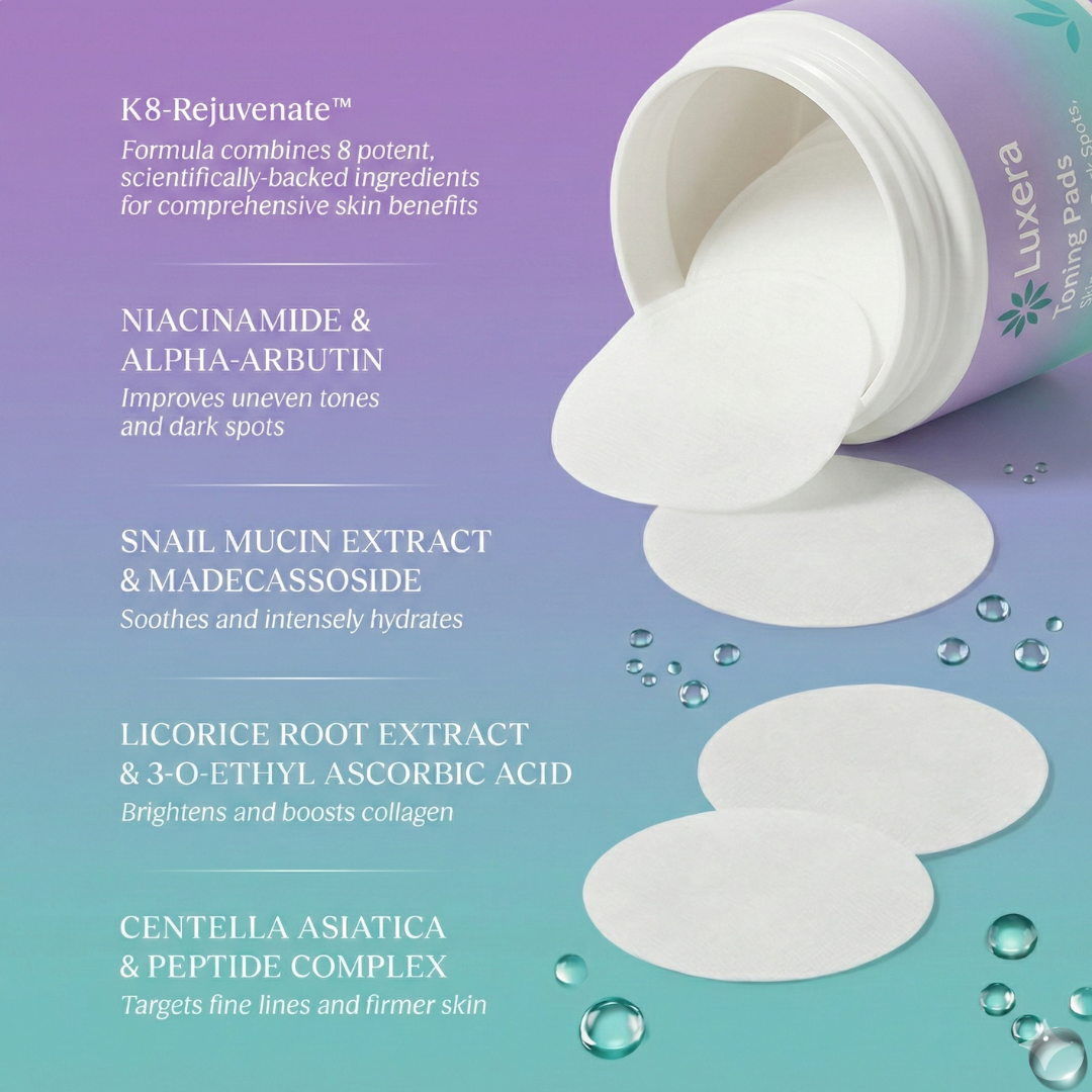 Luxera Toning Polish Pads – Korean Skincare for Dark Spots, Wrinkles & Dull Skin